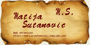 Matija Šutanović vizit kartica